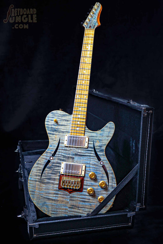 Andy Taylor Custom Double Humbucker Semi Hollow Guitar - Teal - 2022 - Aus