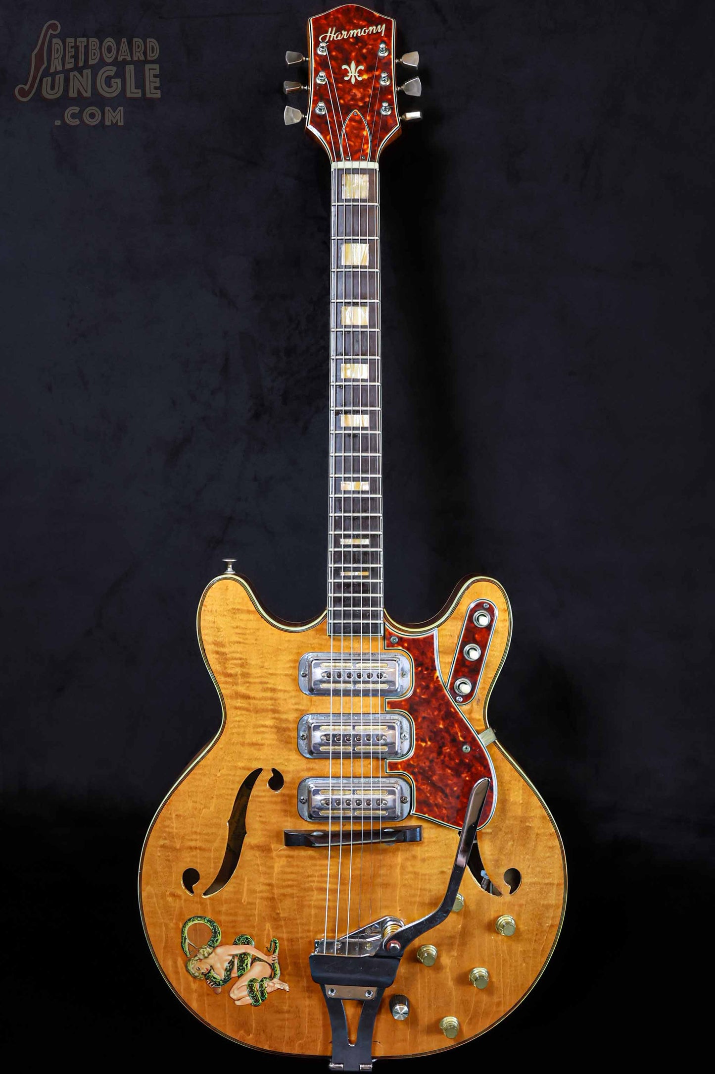 Harmony H-75 Hollow Body Guitar - Natural - 1962